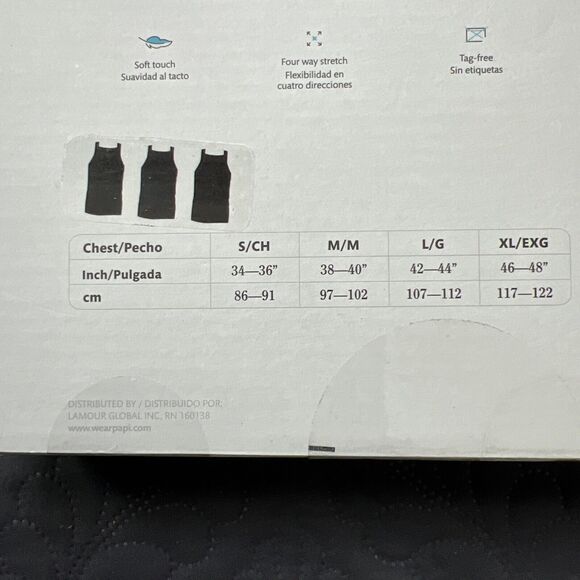 NEW 3 PACK PAPI COTTON STRETCH WHITE TANK TOPS SOFT TOUCH TAG FREE SZ S(34-36) - Picture 7 of 9